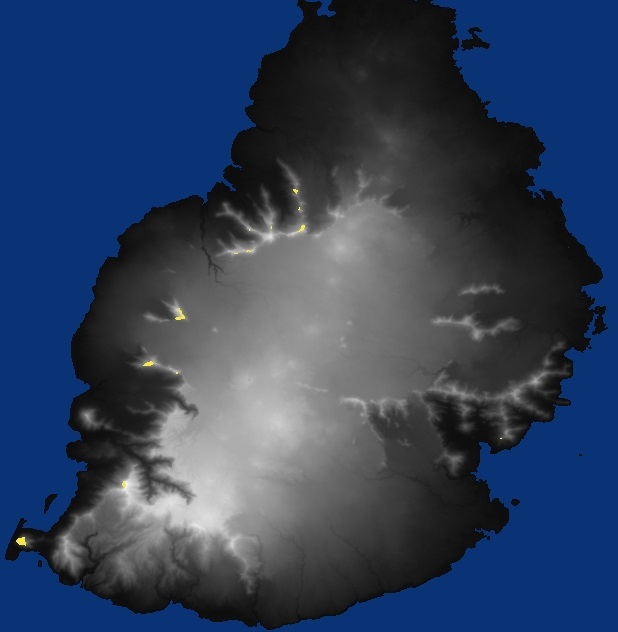 Mauritius Island SRTM3 DEM (Digital Elevation Map)